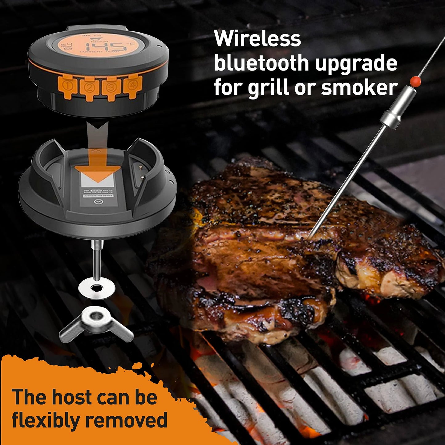 WENMEICE Wireless Bluetooth Meat BBQ Thermometer For Oven Grill Smoker