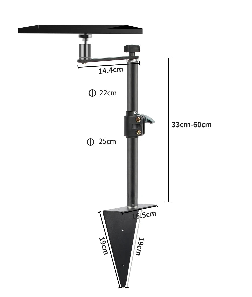 SH Adjustable Table Frosted Light Stand,Desk Mount Stand With Standard 1/4
