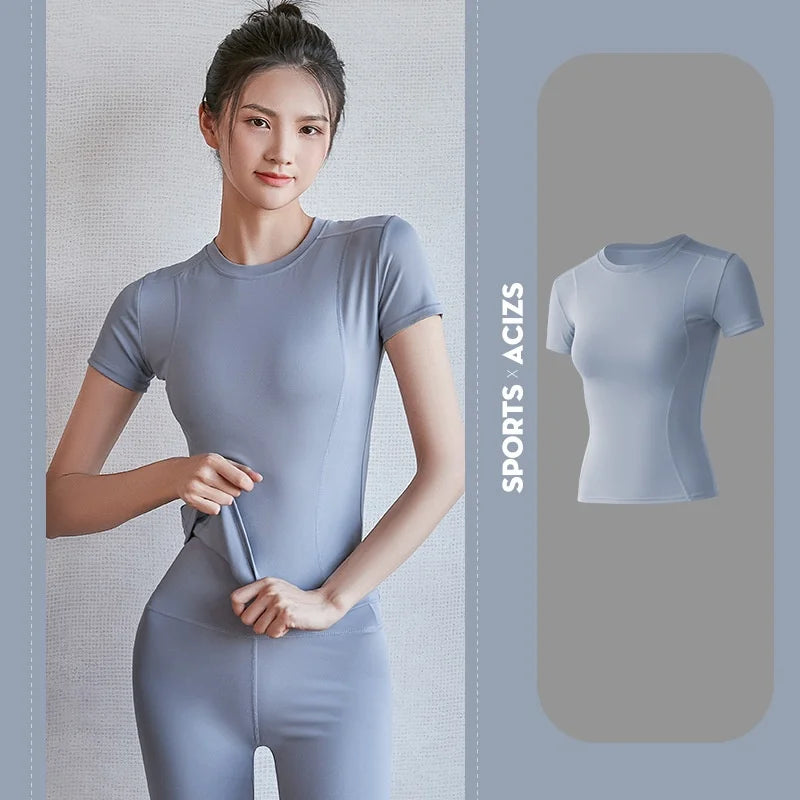 Dames sport- en fitnesskleding, slankvallend,