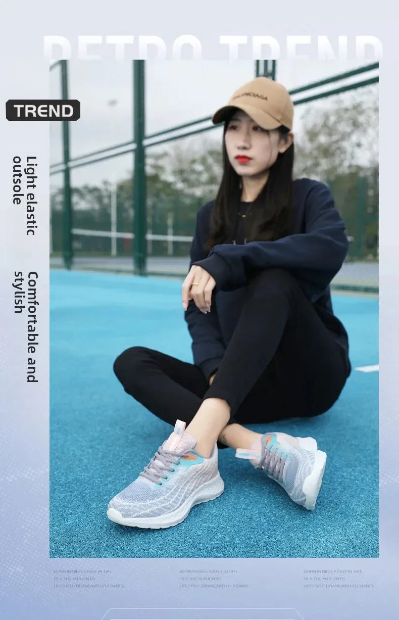 Women's Sports Shoes Spring 2025 New Knitted Casual Fashionable