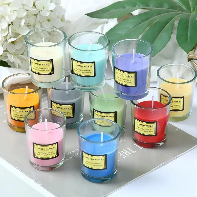 Plant wax scented candle gift box soybean candle glass