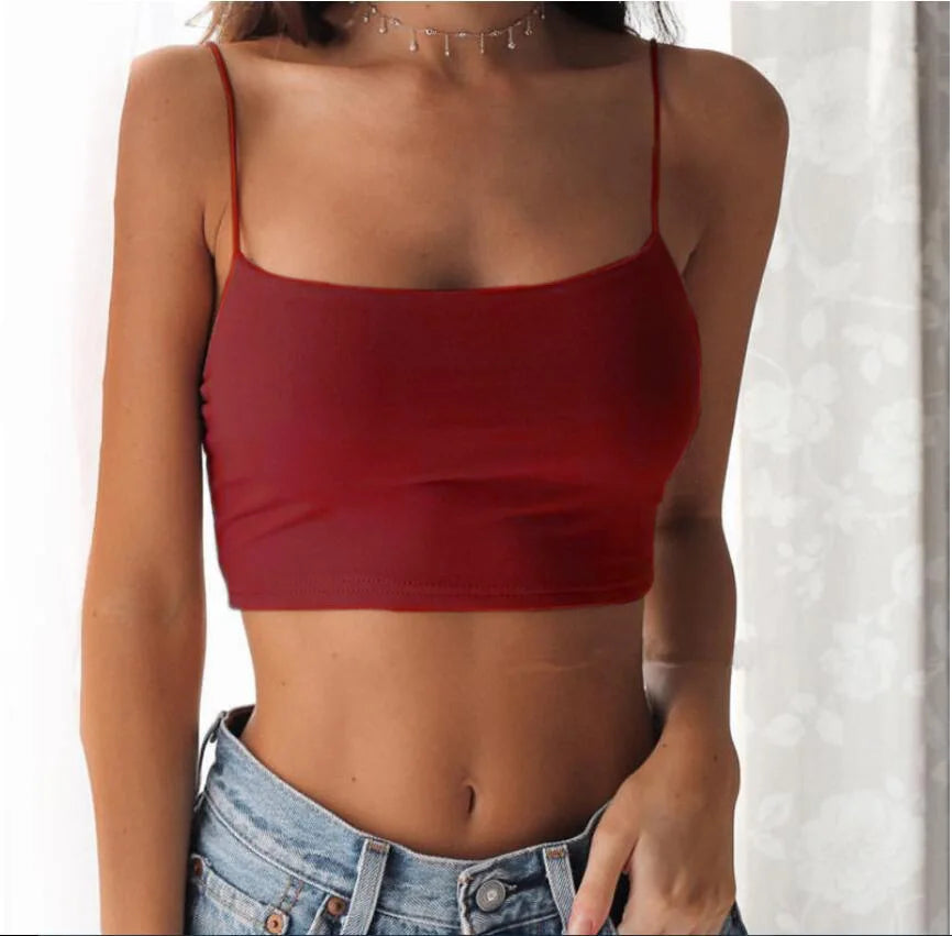Dames Zomer Camisole Crop Tops Mouwloos