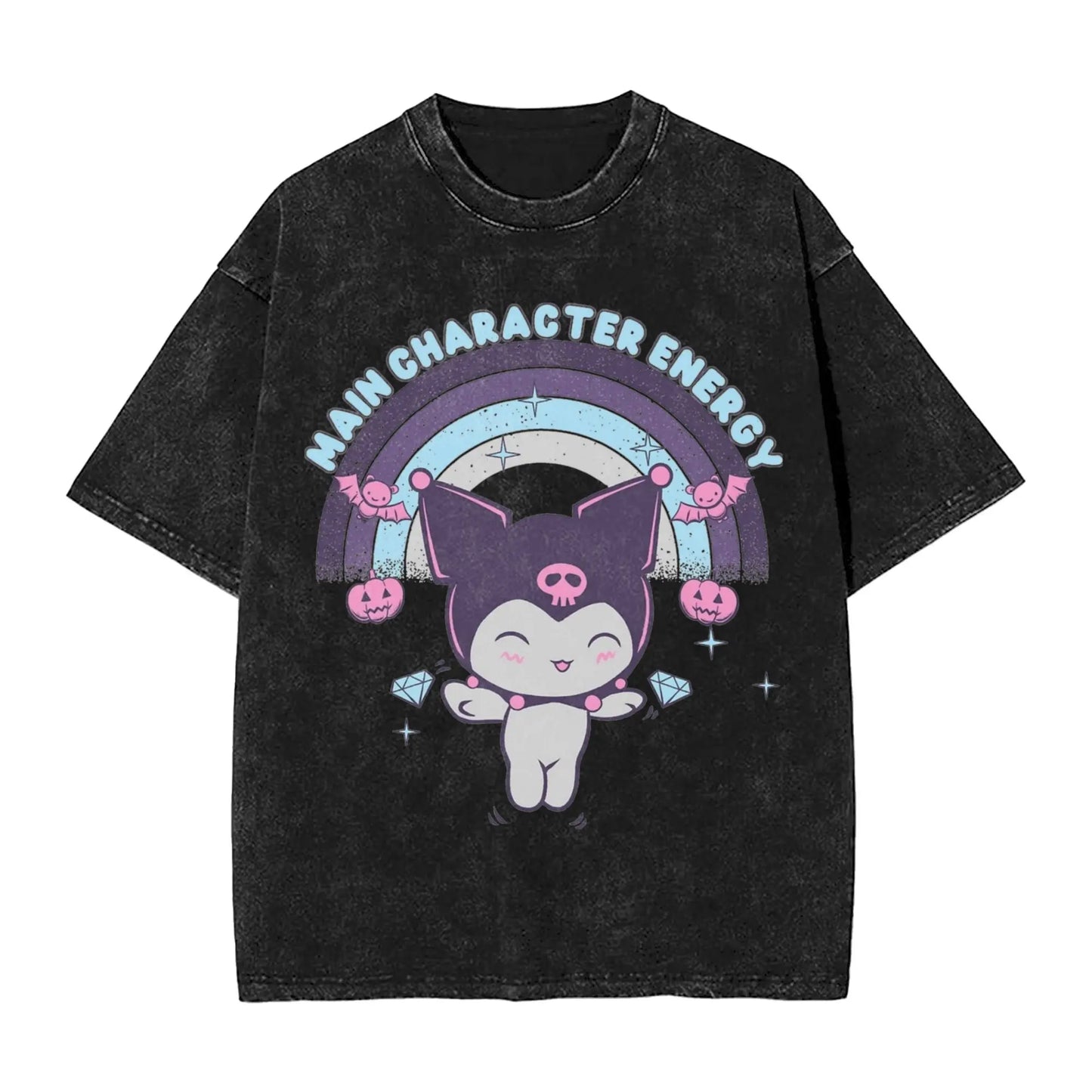 Washed T Shirts KORN KUROMI Y2K MOLOTOV Hip Hop T-Shirt