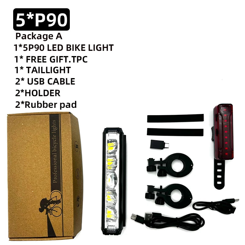 Fivemi Bicycle Light Front High Lumen Bike Lights 8000mAh Power Bank