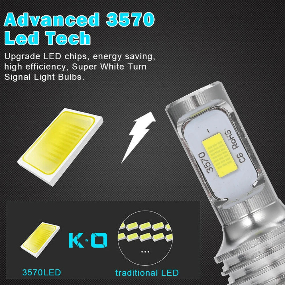2Pcs H7 H4 Led Super Bright CSP Car Fog Light Bulbs