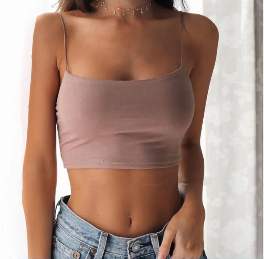 Dames Zomer Camisole Crop Tops Mouwloos