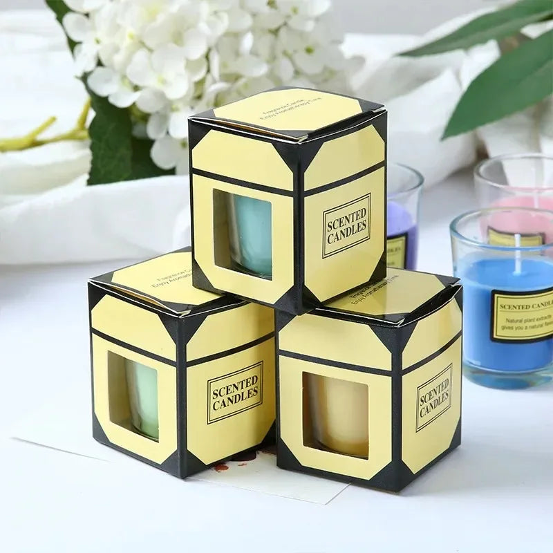 Plant wax scented candle gift box soybean candle glass