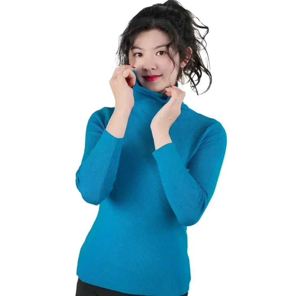 Women Sweater Winter Warm High Collar Knitwear Long Sleeve Slim Jumpers Woman Thermal Tops Clothes Pullover Turtleneck Sweaters