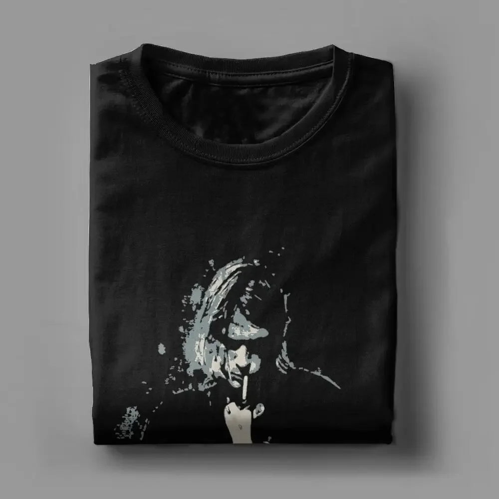 Men's Kurt Cobain Guitar T Shirts Cotton Clothes Amazing Short Sleeve Round Collar Tees Original T-Shirt