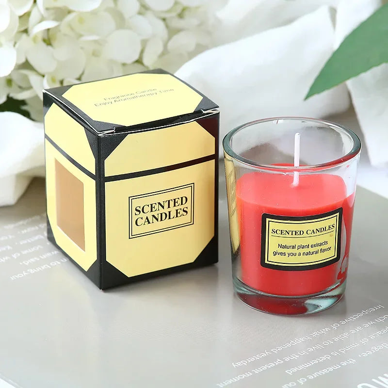 Plant wax scented candle gift box soybean candle glass