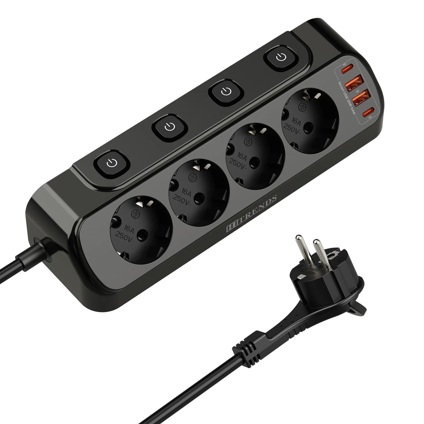 Eu Plug Multi-function power board 2 USB-A and 2USB-C