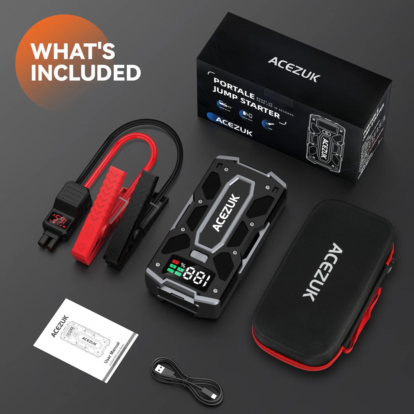 4000A Car Jump Starter Power Bank 12V 21800mAh