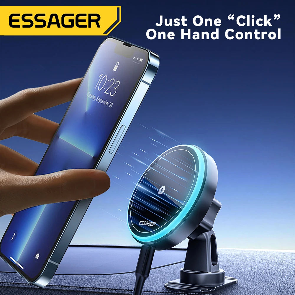 Essager Magnetic Car Phone Holder 15W Wireless Charger
