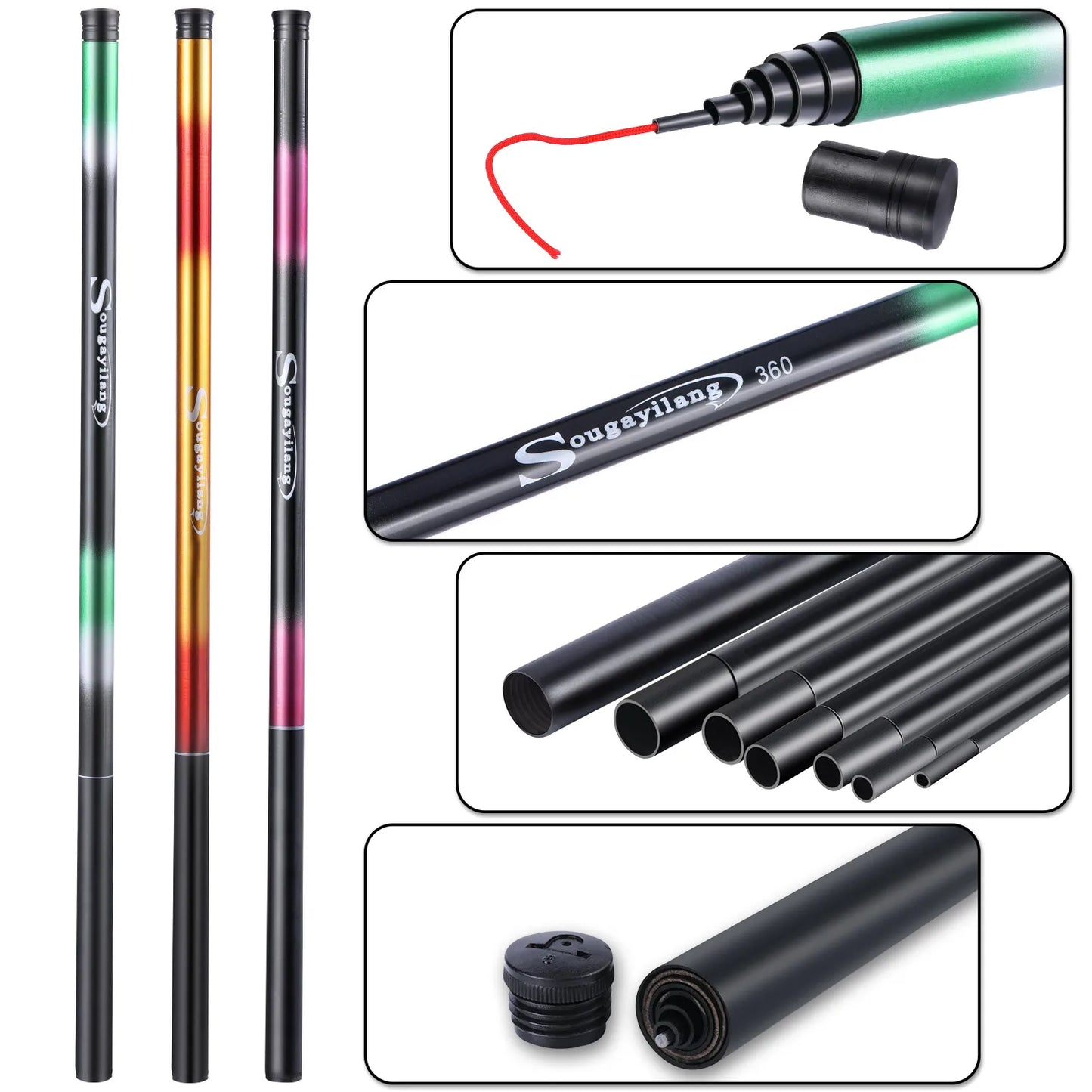 Sougayilang Carp Fishing Rod 2.7/3.6/4.5/5.4M Portable Ultra Light