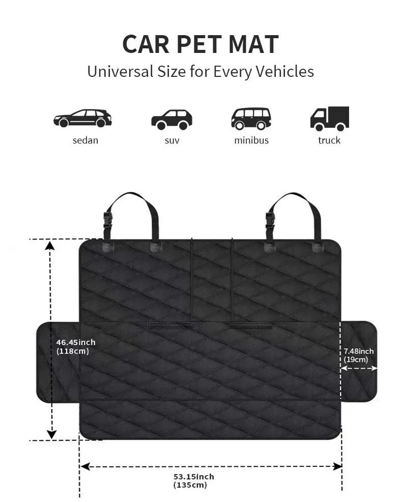 Dog Car Seat Cover for Cars Trucks SUVs and Other Universal Pet Rear Seat Covers Specifically for Pets