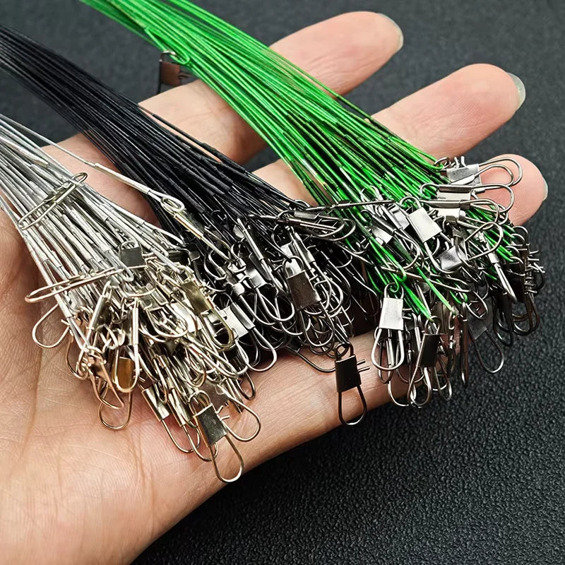 Ackibbik 60pcs Anti Bite Steel Fishing Line 15/25/30cm