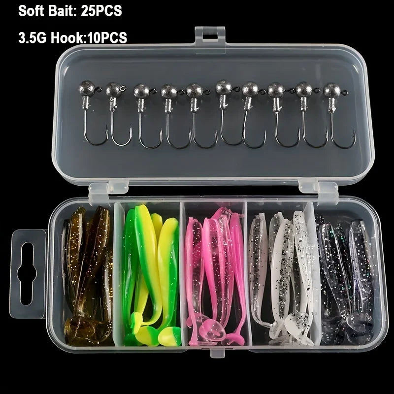 Set of 35 soft bait fishing lures