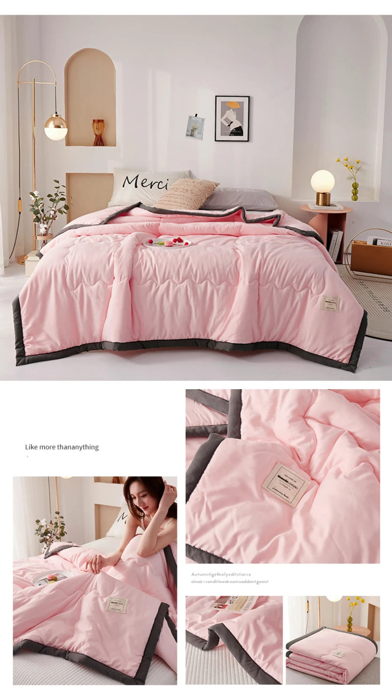 Washed Cotton Duvet Comforter, Soft Air Conditioning Quilt,