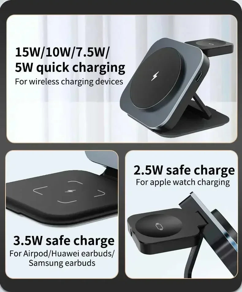 Metal 30W Magnetic Wireless Charger Pad For iPhone 15 14 13 12 Pro Max