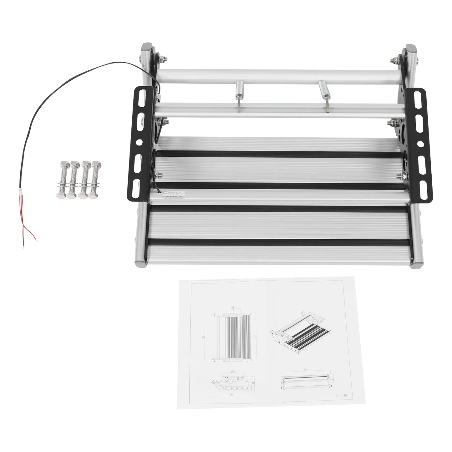 Foldable RV Step Non-slip Manual RV Step with LED Light RV Camper Step Aluminum Alloy Single-Tier Folding Rv Step