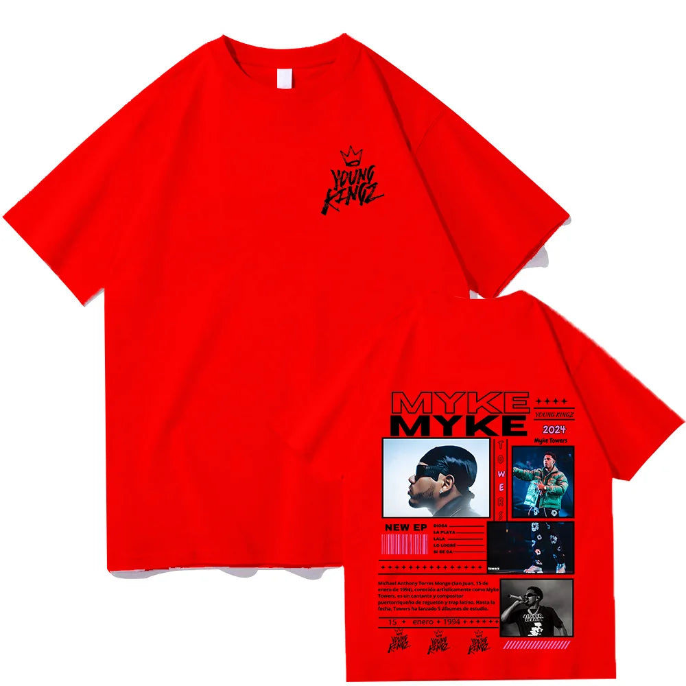 Rapper Myke Towers Graphic Print T-shirts Men Women