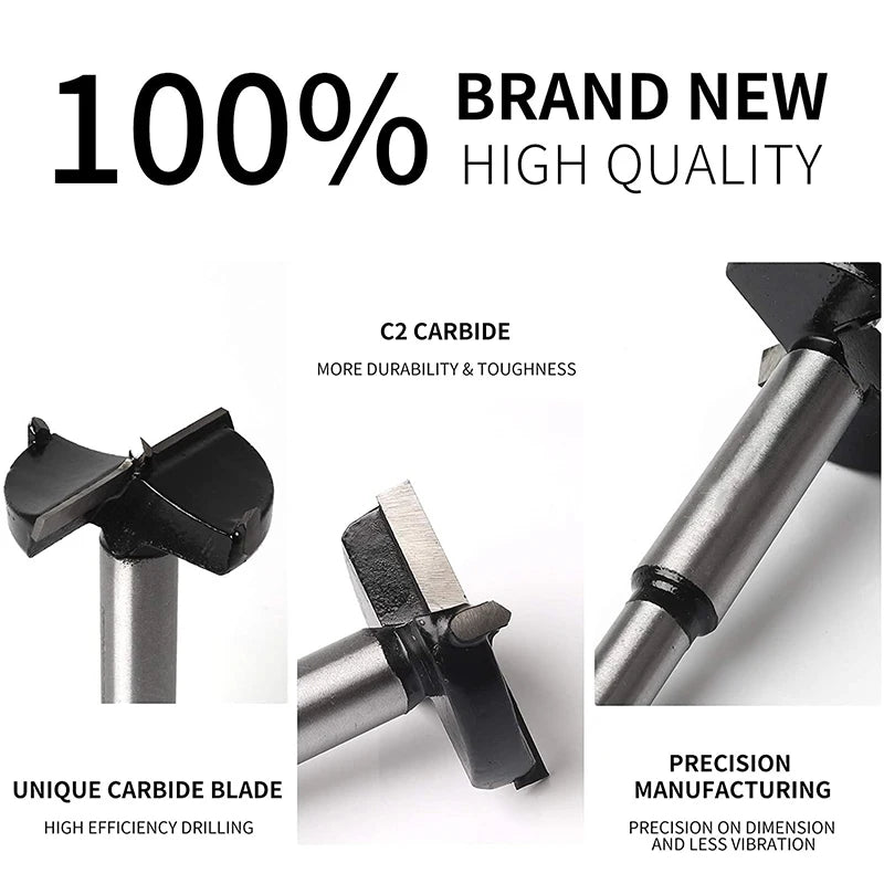 Forstner Bit Set Carbide Tipped Wood Drilling