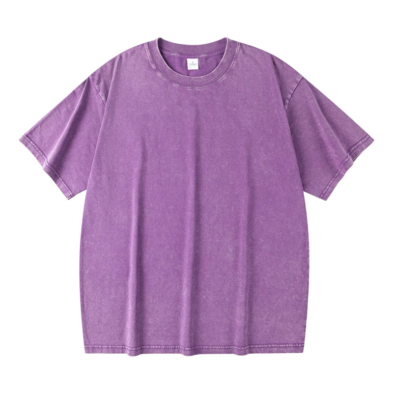 Men's Women Washed Vintage T-Shirts Street Hip Hop Retro Punk T Shirt