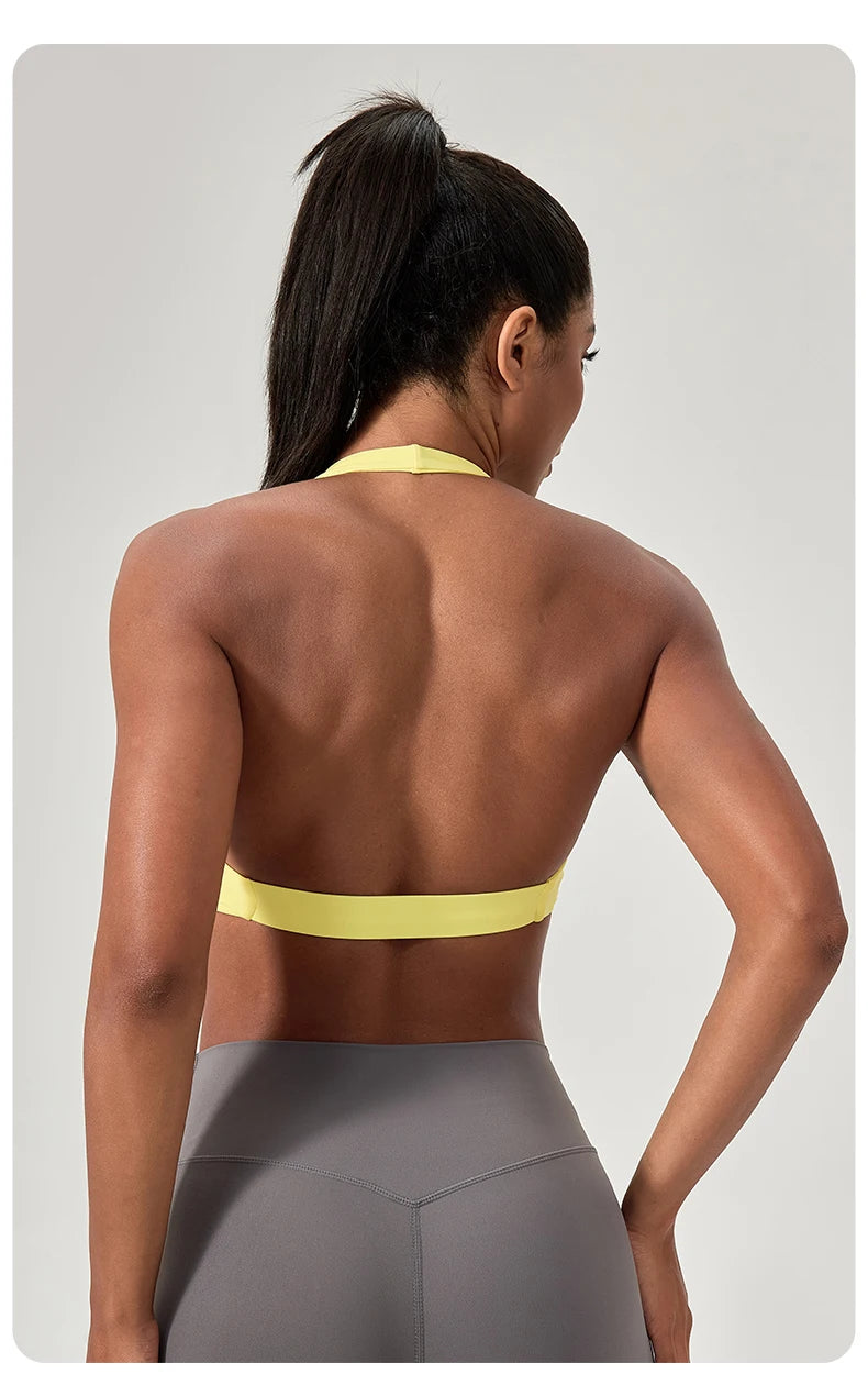 Sports Yoga Bra for Women Halter Neck with Stylish Back