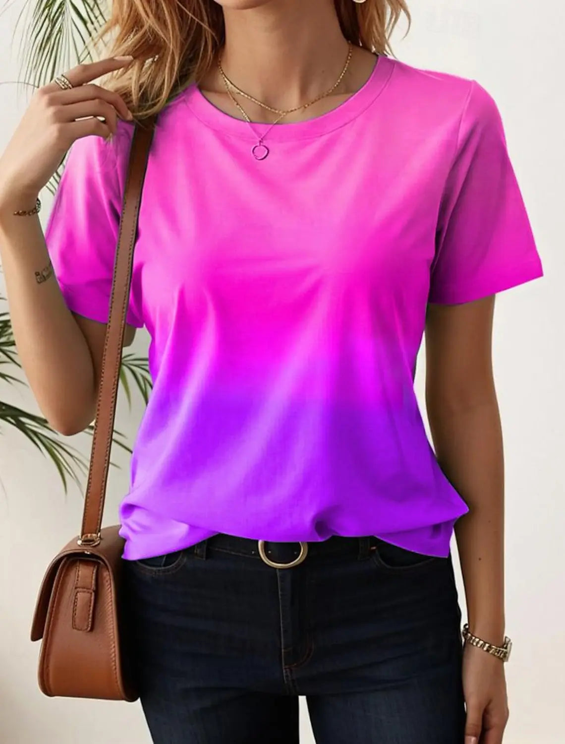 Women's T-Shirts For Women 3d Gradient Print Tees