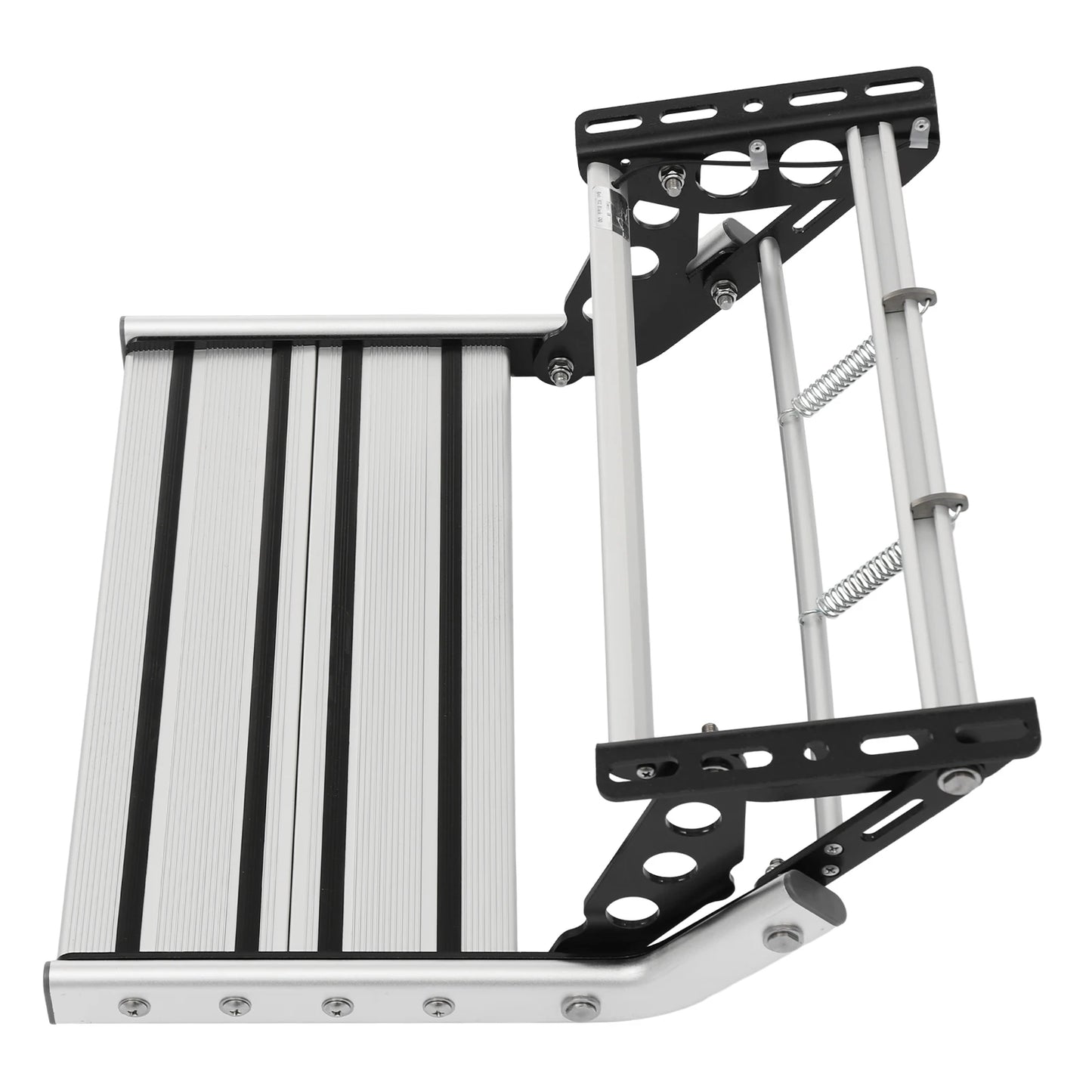 Foldable RV Step Non-slip Manual RV Step with LED Light RV Camper Step Aluminum Alloy Single-Tier Folding Rv Step
