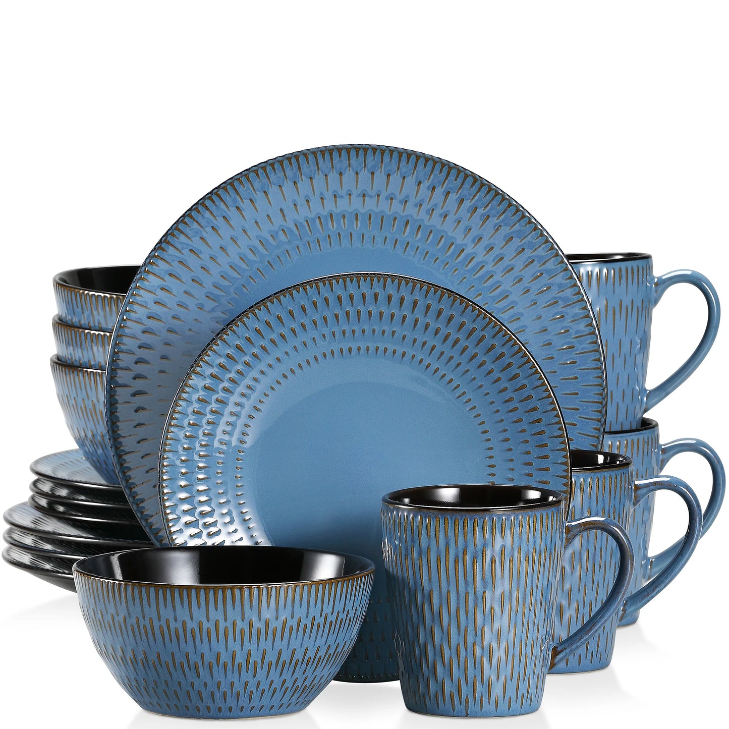 vancasso 16/32 Piece Beige Embossed Stoneware