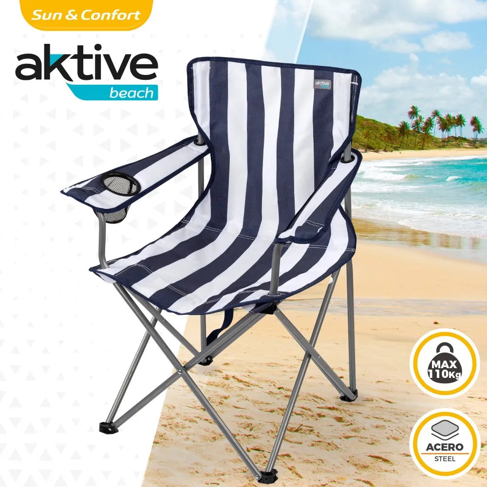 Folding camping chair with coasters and backrest