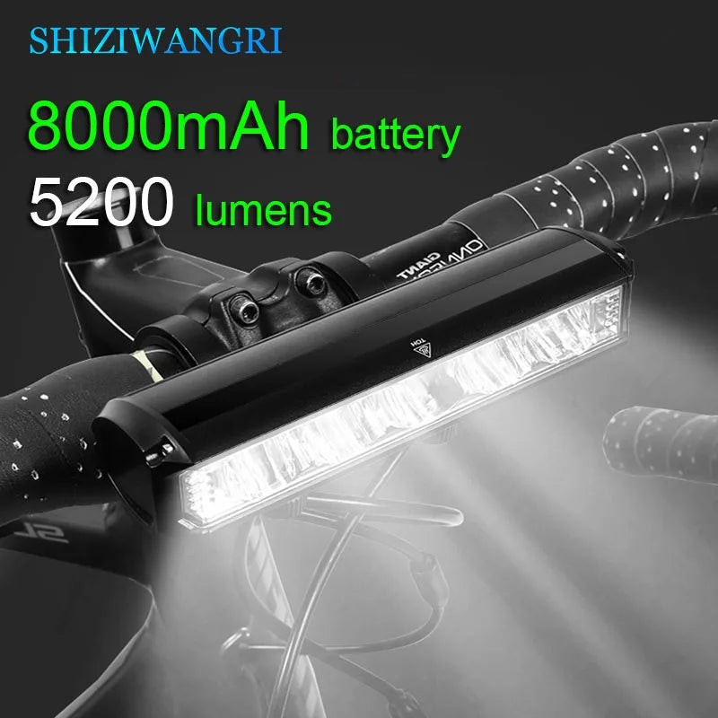 8000mAh 5 LED 5*P90 Bike Light Waterproof USB Rechargeable LED