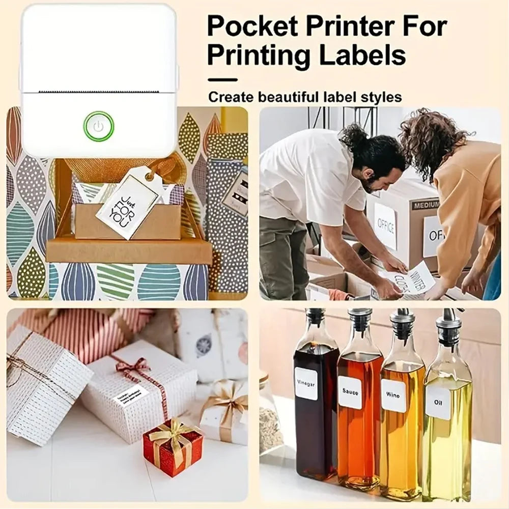 Mini Printer, Inkless Sticker Maker,