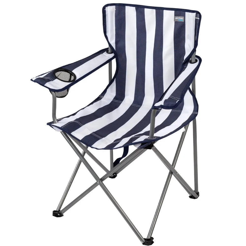 Folding camping chair with coasters and backrest