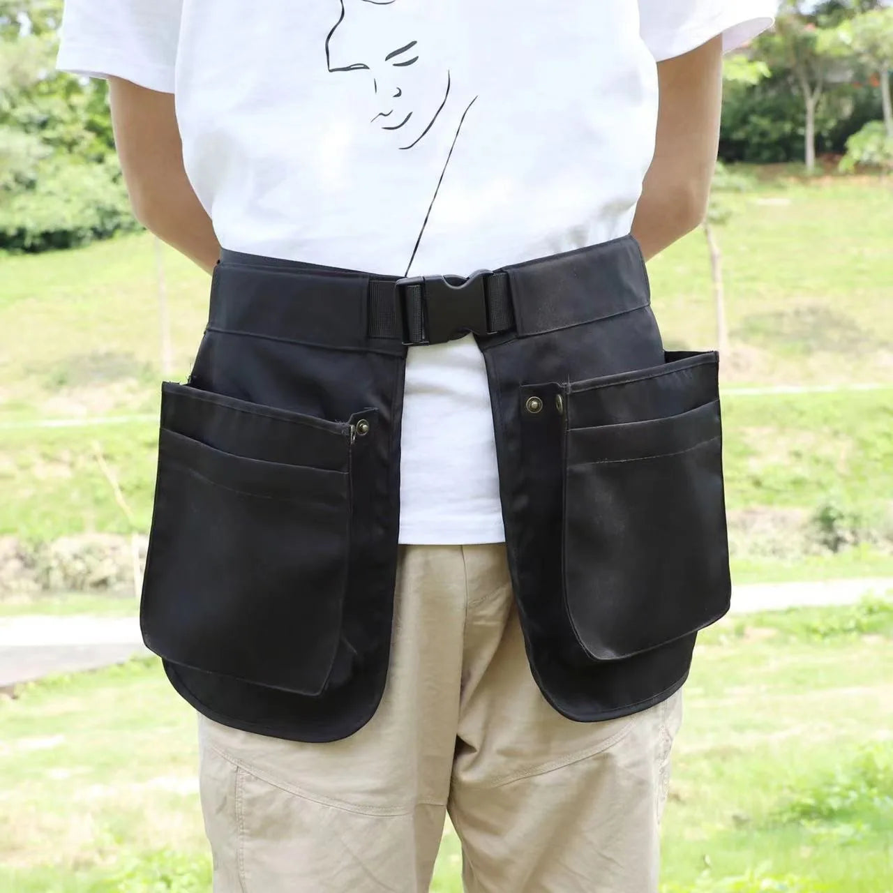 Sports Fashion Waist Bag with Multi-Pockets and Zipper