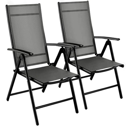 Homfa 2PC Balcony Chairs Set Garden Chairs Folding Chair 7-Way