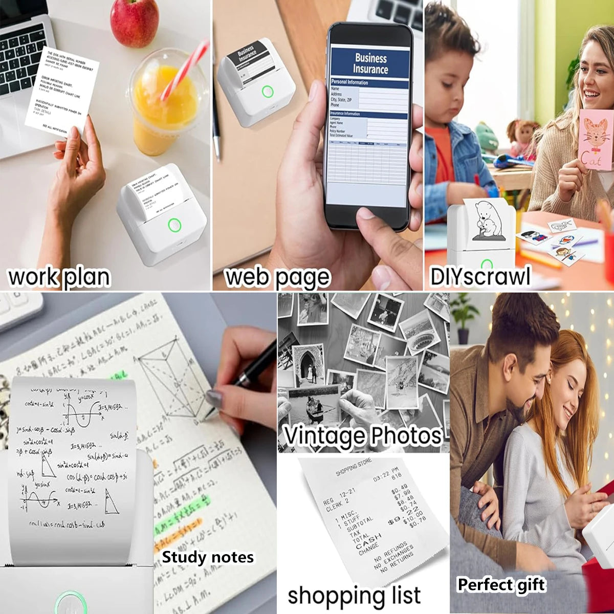 Mini Printer, Inkless Sticker Maker,