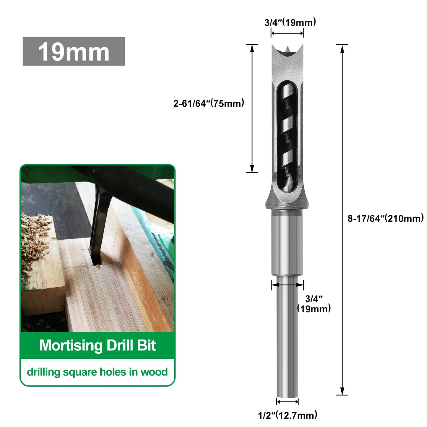 Woodworking Square Drill Bit HSS Twist Square Hole Drill Bits
