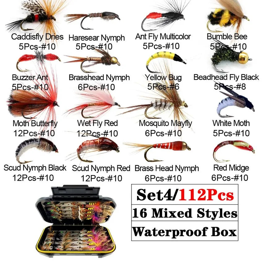 Trout Fly Fishing Flies Collection 32-112Pcs
