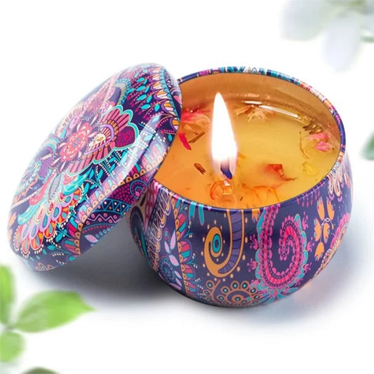 Scented candles Empty Box with flowers