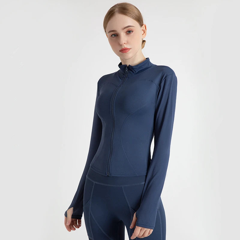 Women Sport Jacket Zipper Yoga Coat Clothes