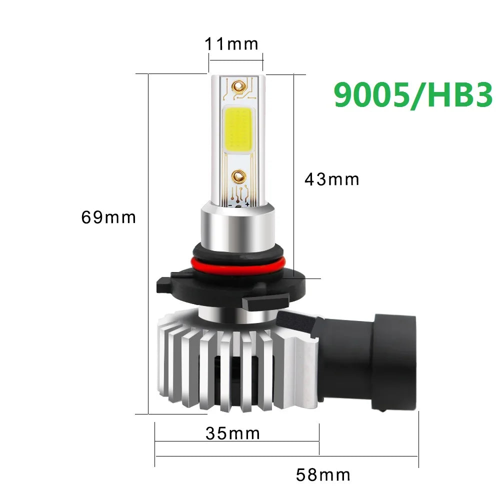 2pcs 60W 12000LM Car LED Headlight Bulbs