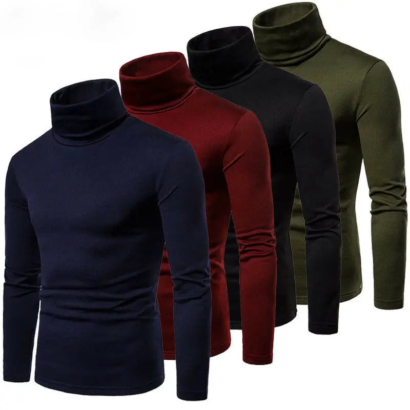 Men's Sweaters Winter Autumn Turtleneck Long Sleeve Plain