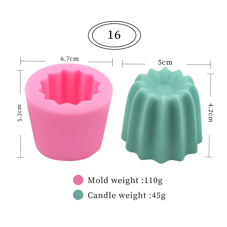 17 Styles Succulent Plants Silicone Candle