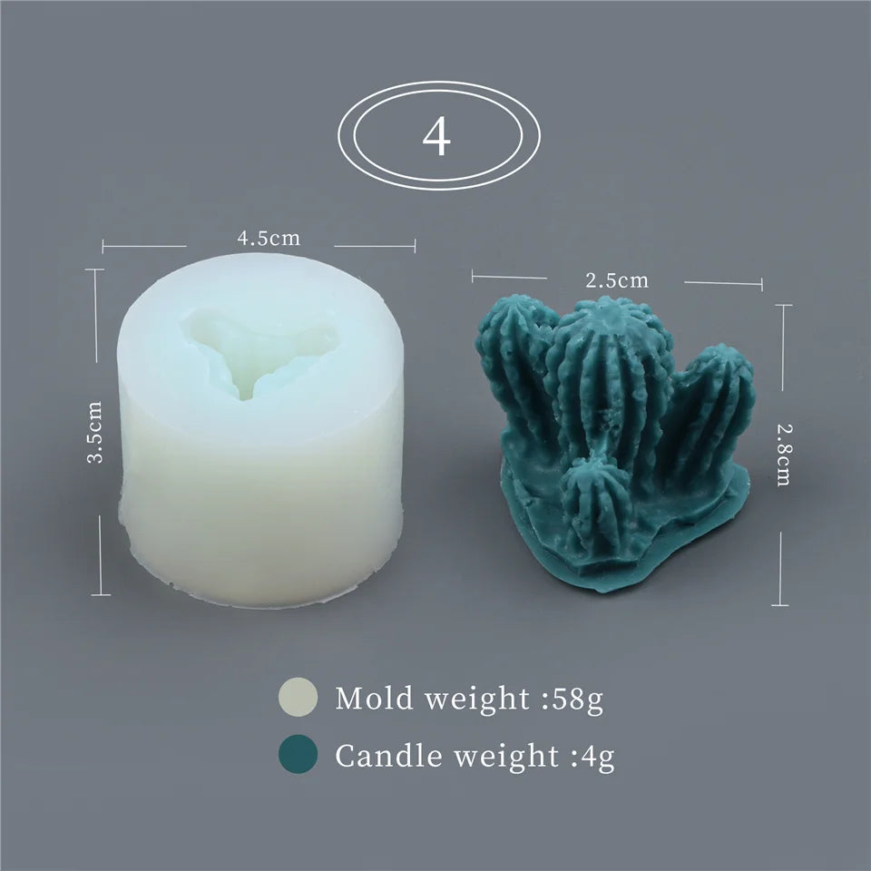 17 Styles Succulent Plants Silicone Candle