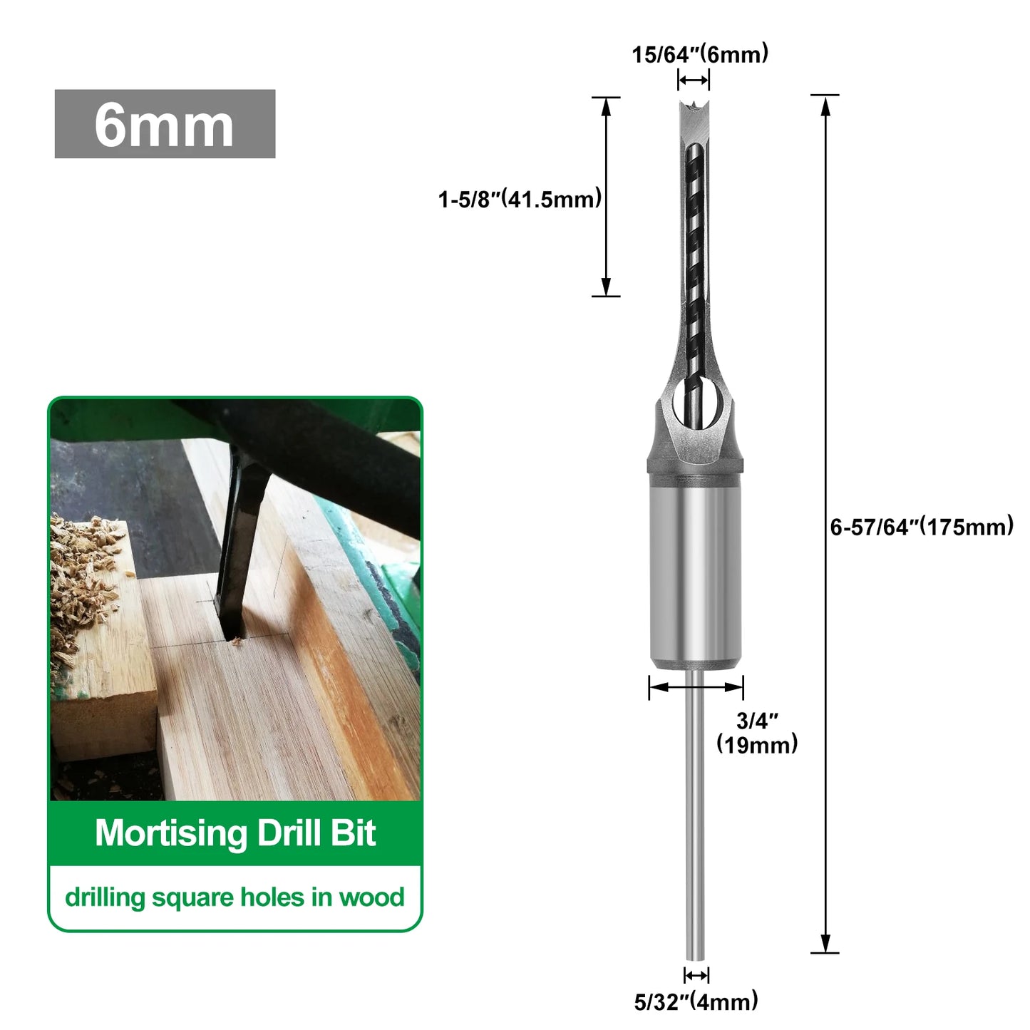 Woodworking Square Drill Bit HSS Twist Square Hole Drill Bits