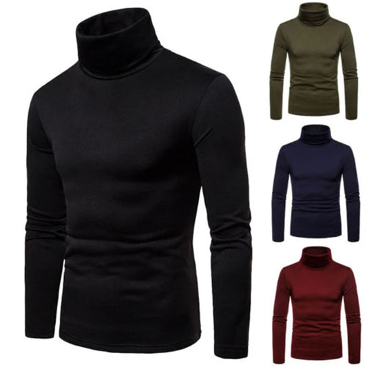 Men's Sweaters Winter Autumn Turtleneck Long Sleeve Plain