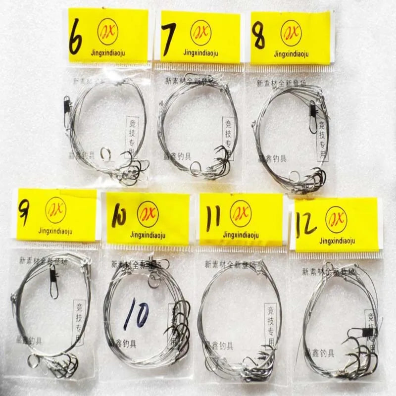 2pcs/lot Steel wire hook Fishing Line With Swivel Steel Wire Leader with 5