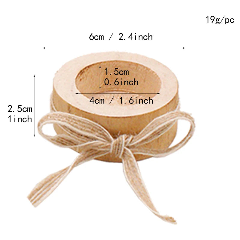 Creative Wooden Candlestick Succulent Plant Pot Tray